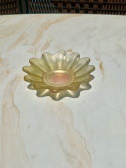 vintage Anchor Hocking Fire-King Peach Lustre Lotus Dessert Bowl.