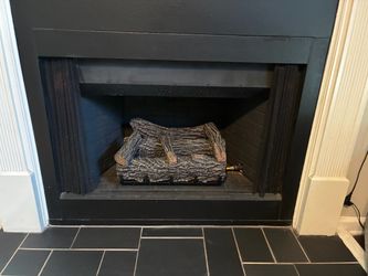 Gas fireplace wood set