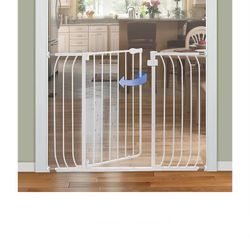 Summer Multi-Use Extra Tall Walk-Thru Baby Gate, Metal, White Finish – 36” Tall, Fits Openings up to 29” to 48” Wide, Baby and Pet Gate for Doorways a