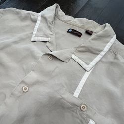 Centro Bowling Button Up Camp Shirt Size XXL Beige
