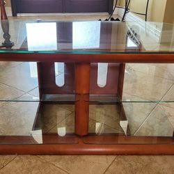 TV Stand With Removable Glass Shelves