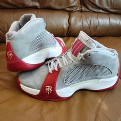Men's Adidas Mid Team Gym-Red Grey White Size 13