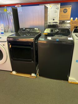 GE PROFILE BLACK WASHER AND DRYER
