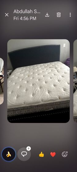 King size Platform bed frame and Mattress "Drk blue" color
