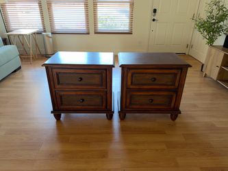 Real Wood Nightstands Pair