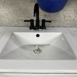 FREE 60” Countertop W 2 Drop-in Sinks And Vanity Mirror