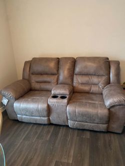 2 piece Ashley brown recliner set