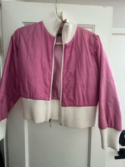 Pink Cropped Puffer Bomber Jacket VINTAGE