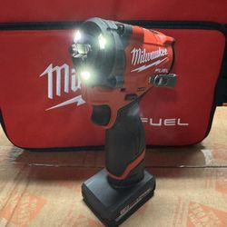 New Milwaukee M12 Fuel 3/8 Stubby Impact Wrench with Battery & Charger