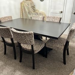 Coaster Dark Brown Cappuccino Wooden Contemporary Set 6-Chair Dining Room Table