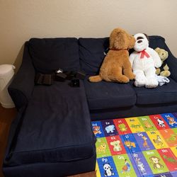 3 Seater Couch Navy Blue 