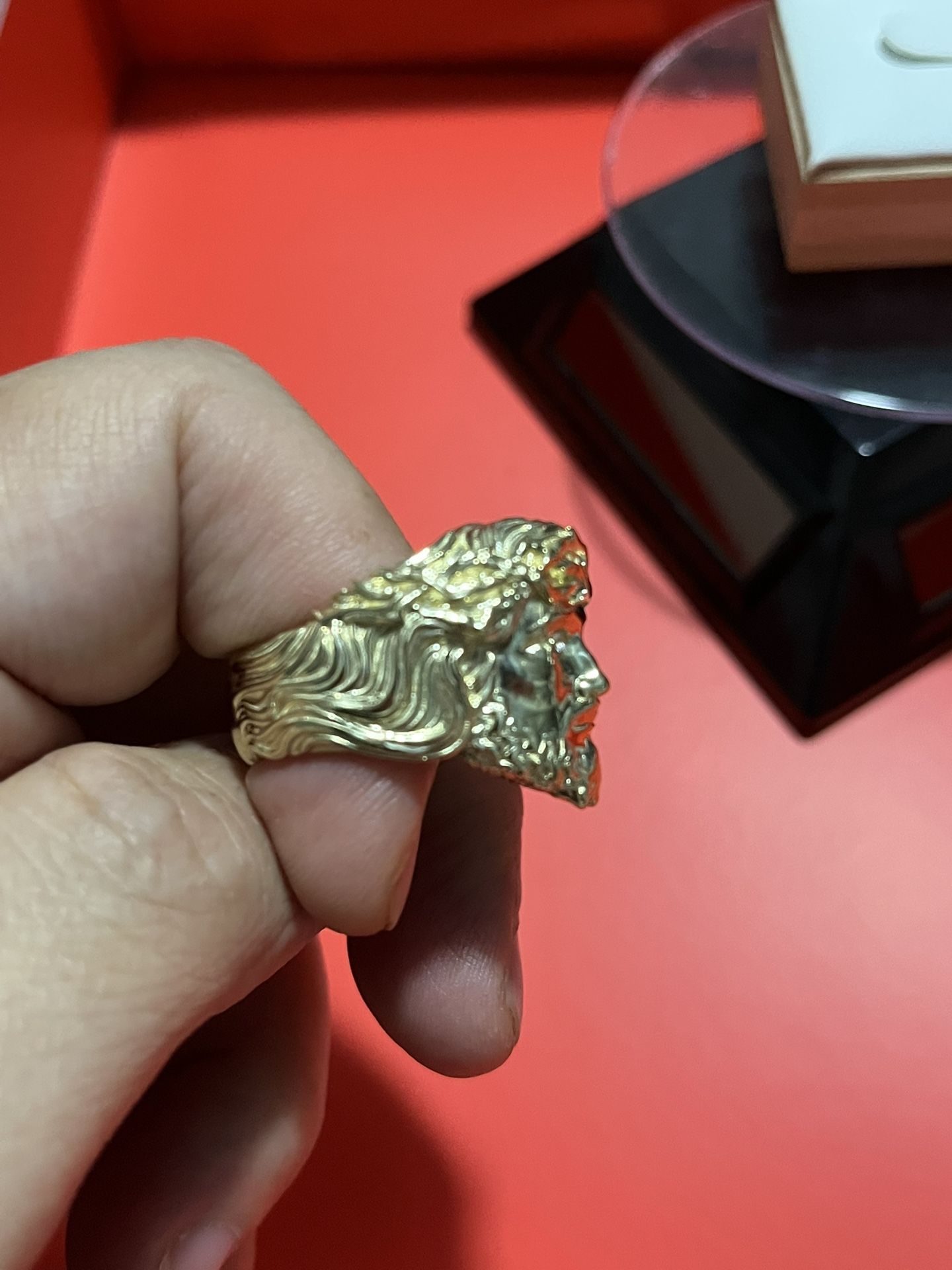Brand New 10k Solid Gold Jesus Face Ring