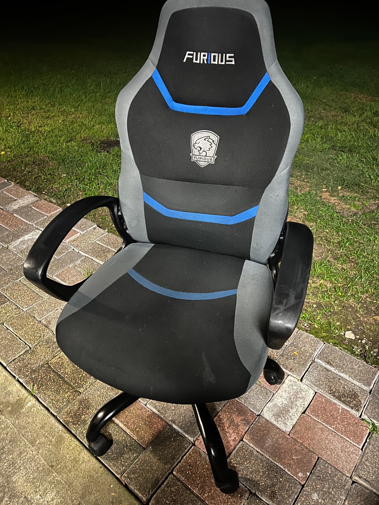 Furious Computer Gaming Chair in Blue with Lumbar