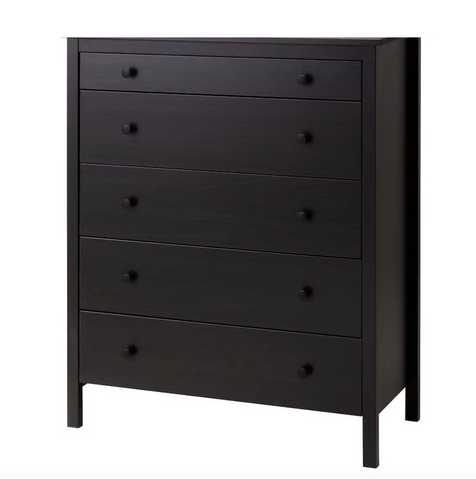 IKEA KOPPANG 5 Drawer Chest (Black/Brown)