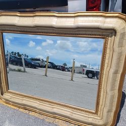 VINTAGE 1950 RECTANGULAR  BEVELED MIRROR 49" BY 46" GOOD DEAL