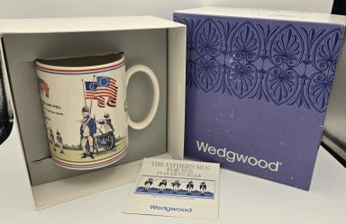 Vintage First Edition Wedgwood Queen's Ware Father's Day Pint Mug with Box