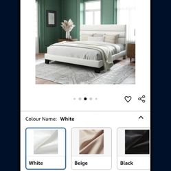 Allewie King Size Platform Bed Frame with Velvet Upholstered Headboard and Wooden Slats Support, Fully Upholstered Mattress Foundation/No Box Spring N