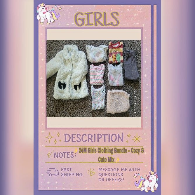 ✨ 24M Girls Clothing Bundle – Cozy & Cute Mix ✨