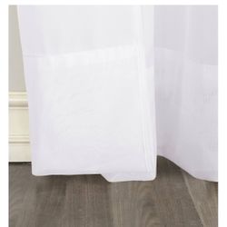 Sheer Voile Rod Pocket Curtain Panel, 59" x 84", White , 1 Panel