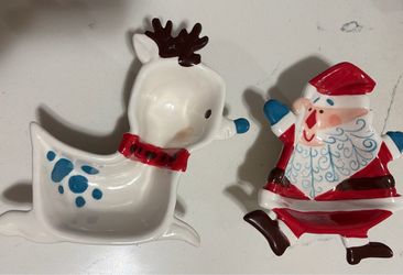 2007 Boston warehouse trading corp Christmas ceramic dip bowls