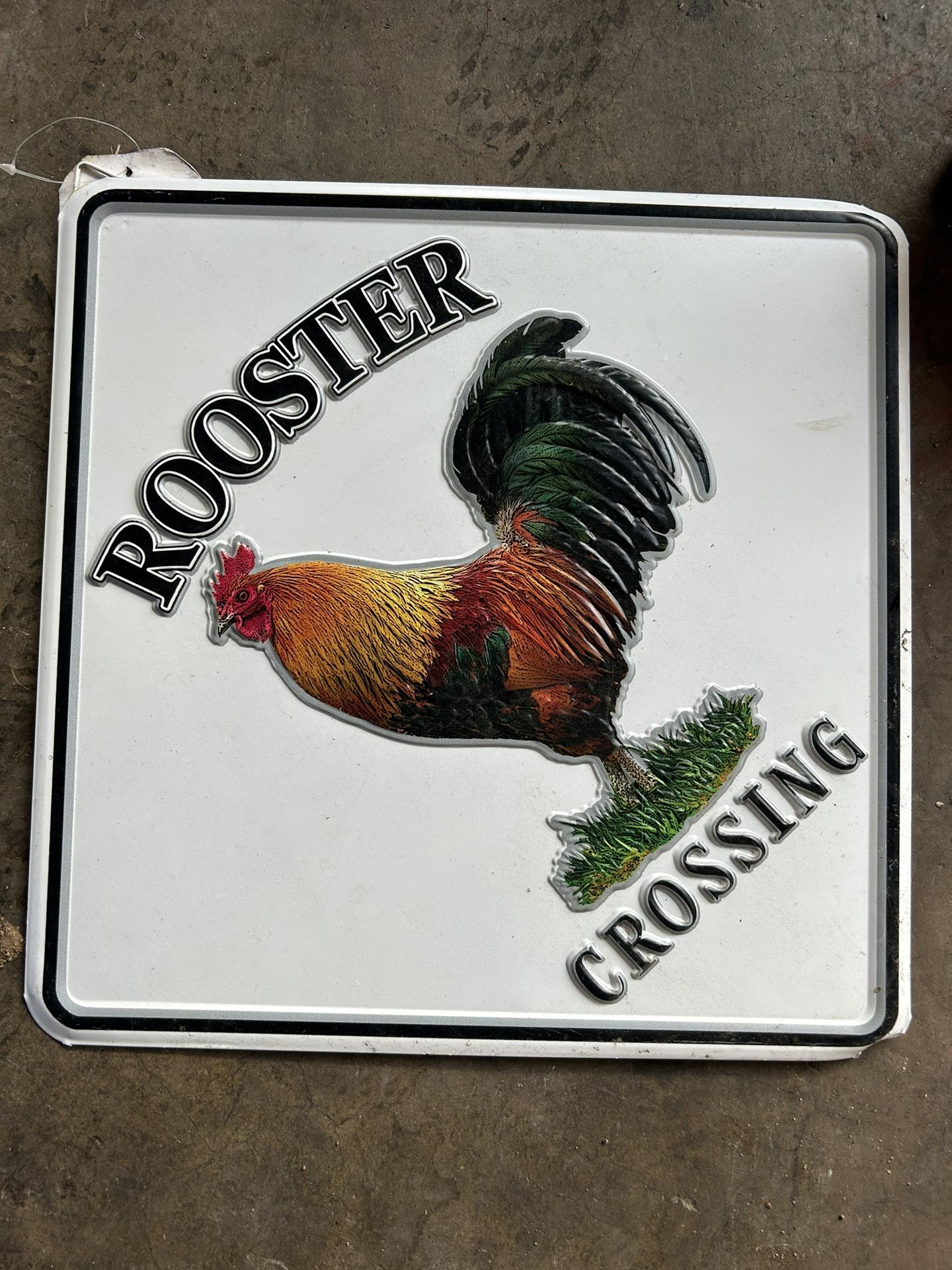 Rooster Crossing Vintage Style Still Has Tags Metal Sign