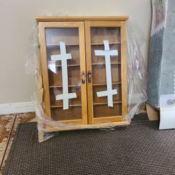 New Small Wooden Curio Cabinet. 