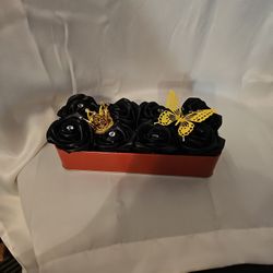 Valentines Gift Box Ribbon Roses