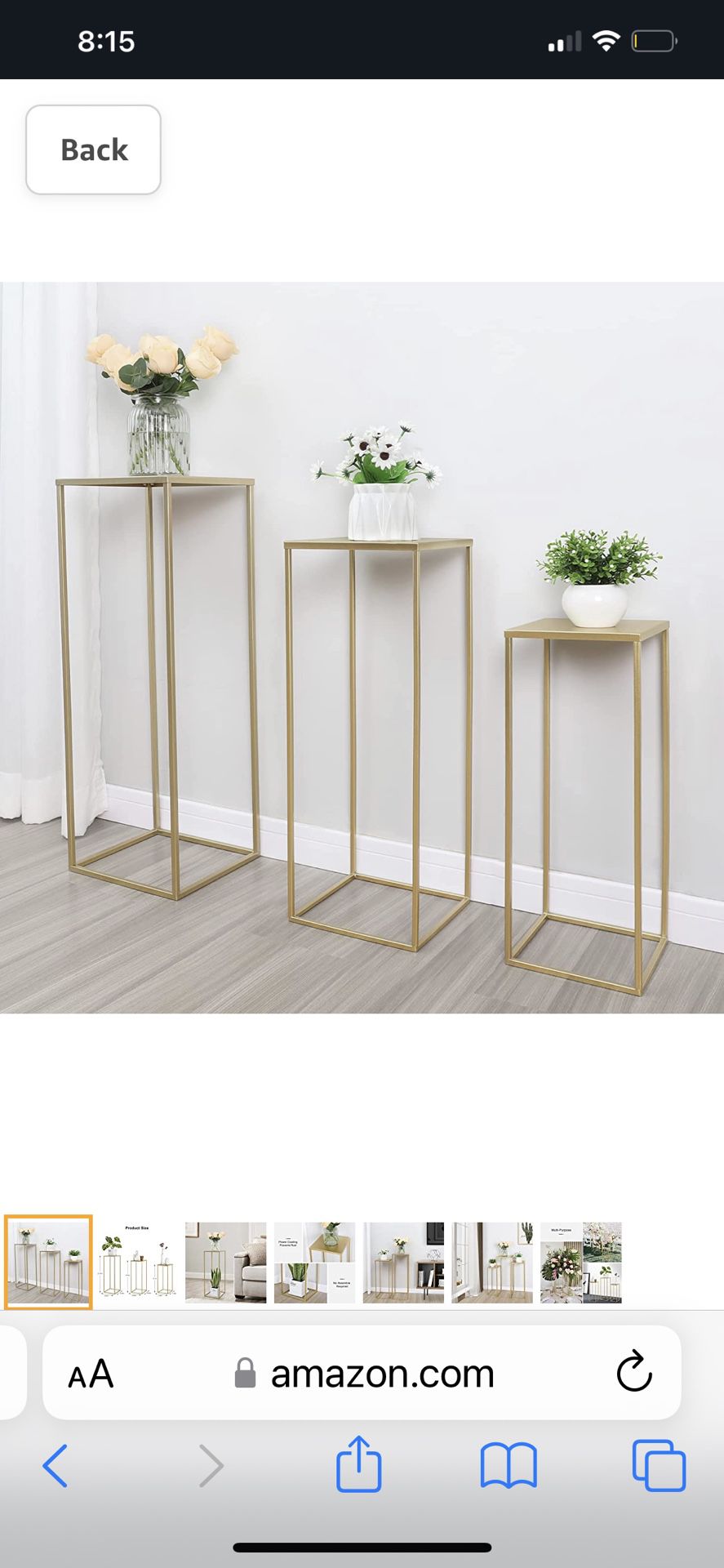 Gold Metal Stands Set Of 3 