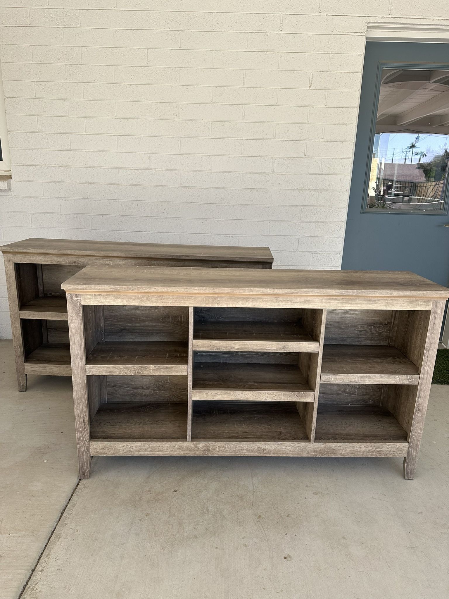 Two Wood Bookshelves - Grey/Brown  - One For $50 Two For $90