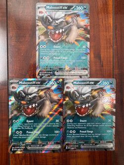 Pokemon Mabosstiff EX 086 Promo Lot of 3 New! Box Fresh!