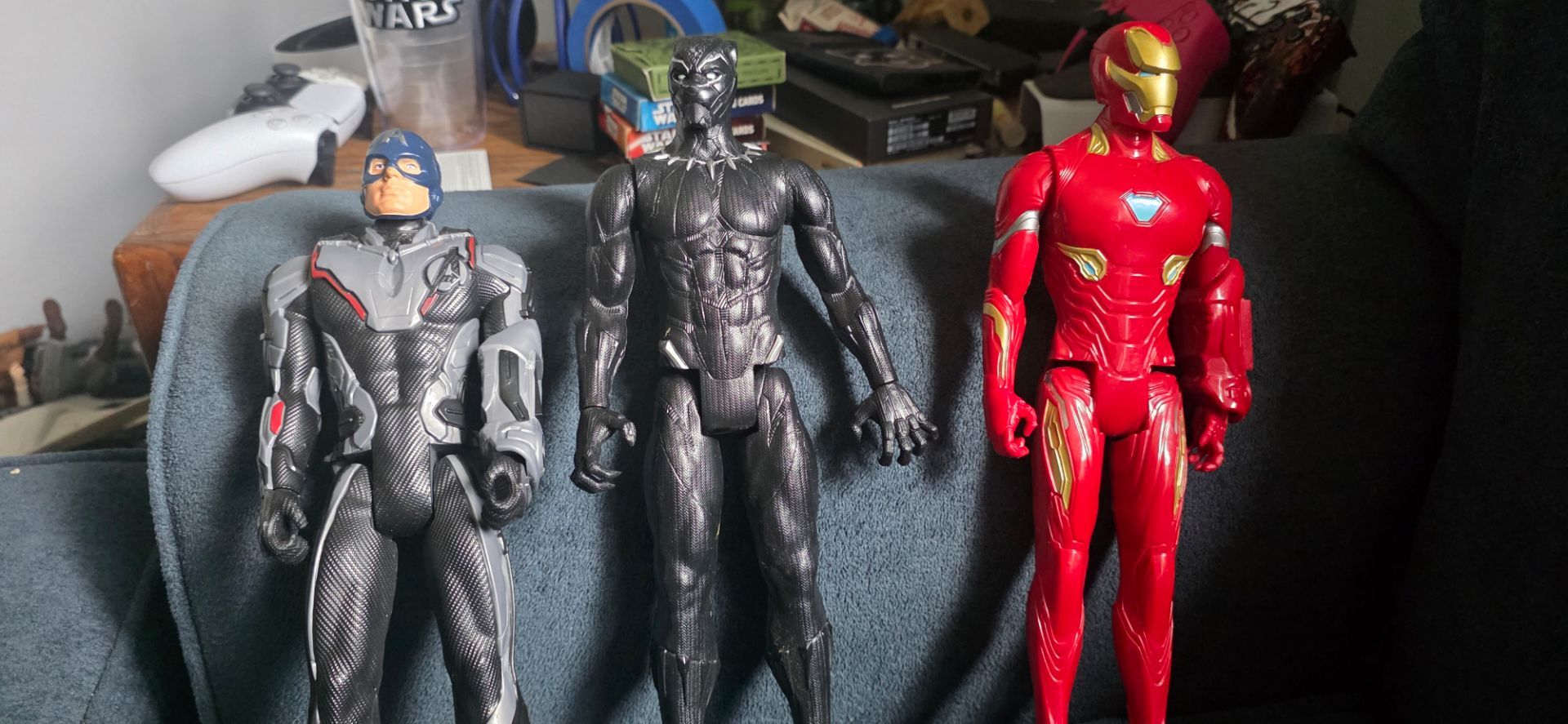 Marvel Action Figure Lot – Iron Man, Black Panther & Captain America
