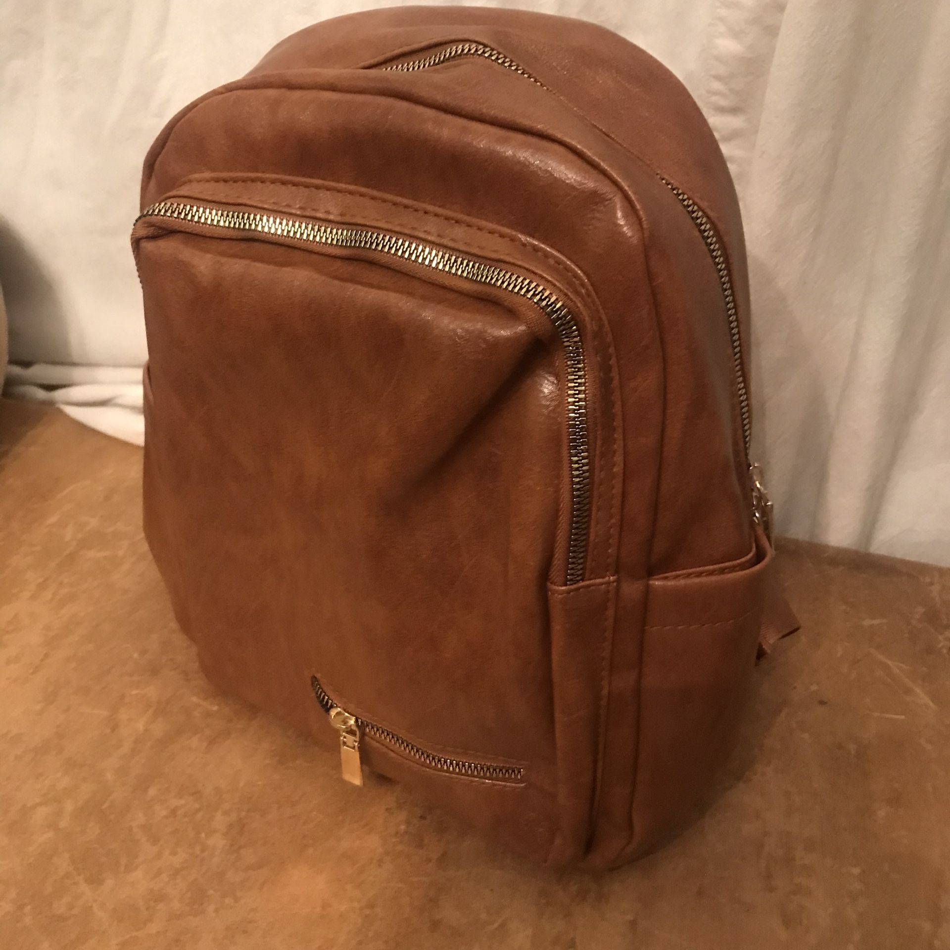 Brown Leather Backpack NWOT 