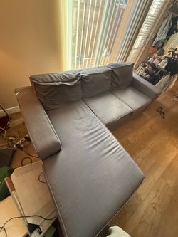 Gray Fabric Sectional Sofa with Chaise