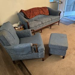 Antique Couch And Chair With Ottoman /Gently Used