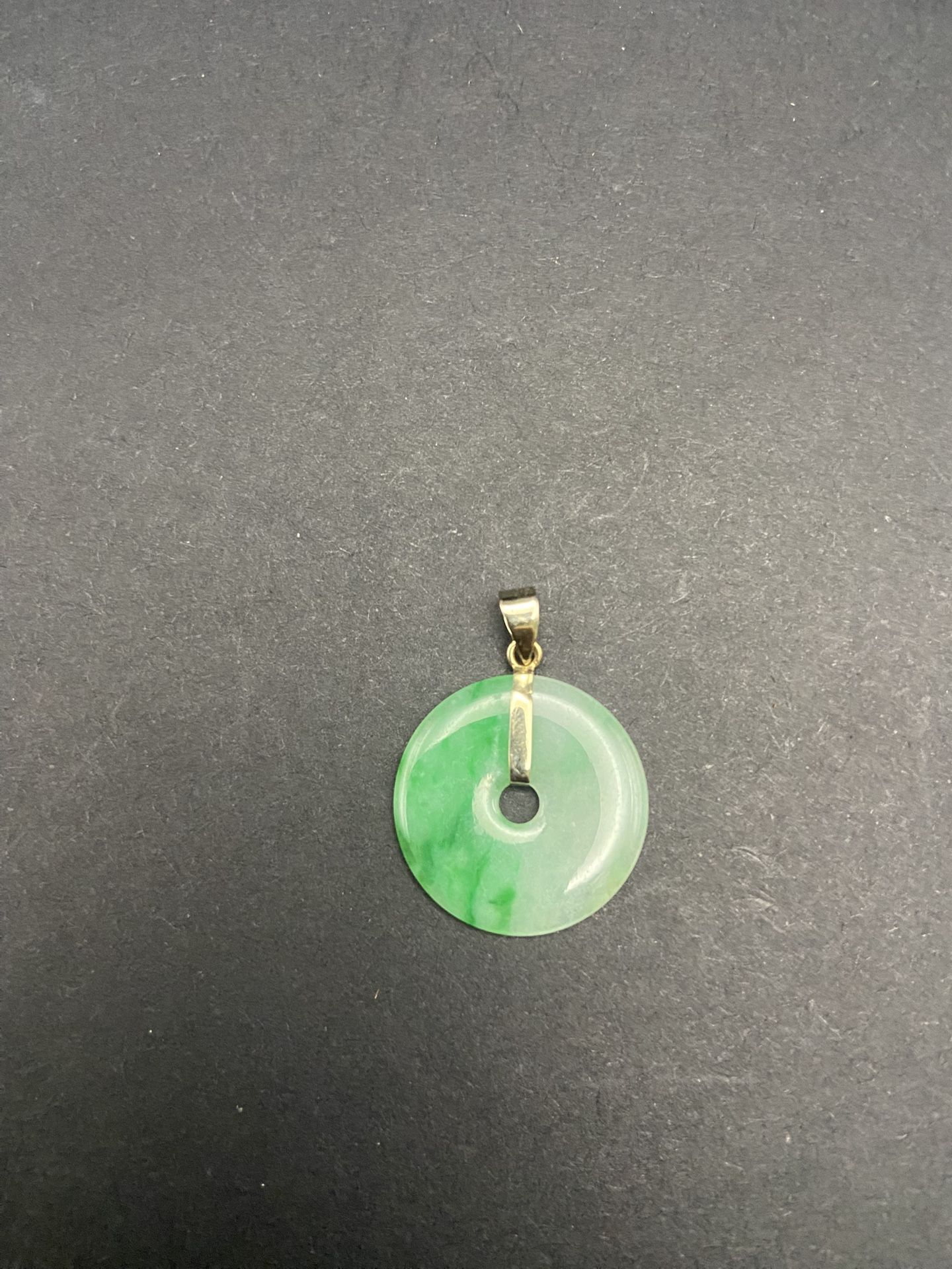  Jade   And 18k White Gold  Pendant 