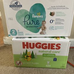 Pampers Size 2 And Huggies Wipes 