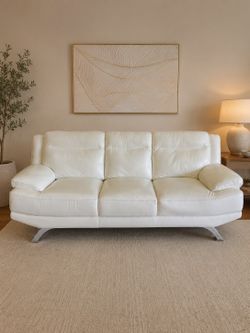 White Sofa Leather Couch Rooms To Go
