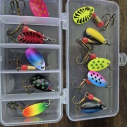 New Fishing Spinner Lures Set Of 10