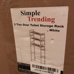3-Tier Over Toilet Metal Storage Rack, White