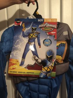 Blue power ranger halloween costume kids size large 10-12