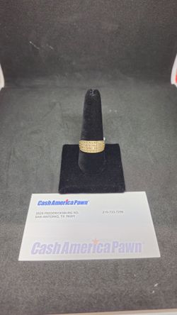 Gold-Tone Multi-Row Stone Band Ring