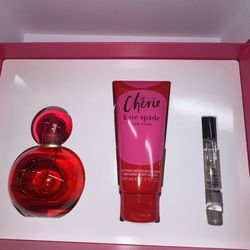 kate spade new york Cherie 3 Piece Eau de Parfum Gift Set (Eau de Parfum Spray, Perfumed Body Lotion, Travel Spray) Perfumes Para Mujer 100% AuthenAut