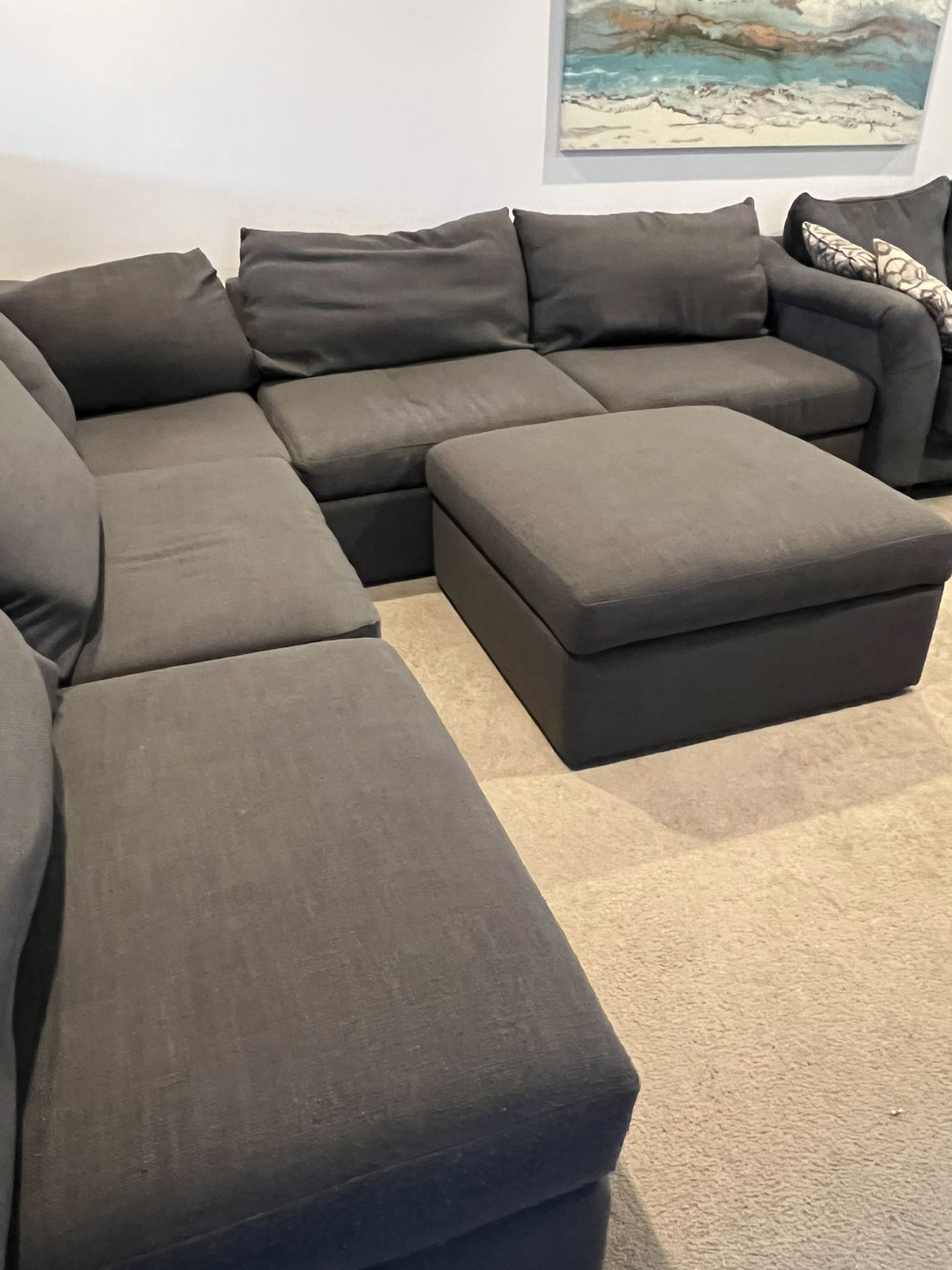 Bassett Sectional Sofa with Storage Ottoman