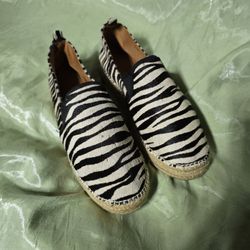 Zebra-print Espadrilles Size 8