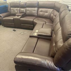 Financing & Delivery Available: Brand New Brown Leather Sectional