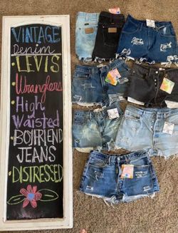 Vintage Wrangler and Levi shorts. Sizes 1-14