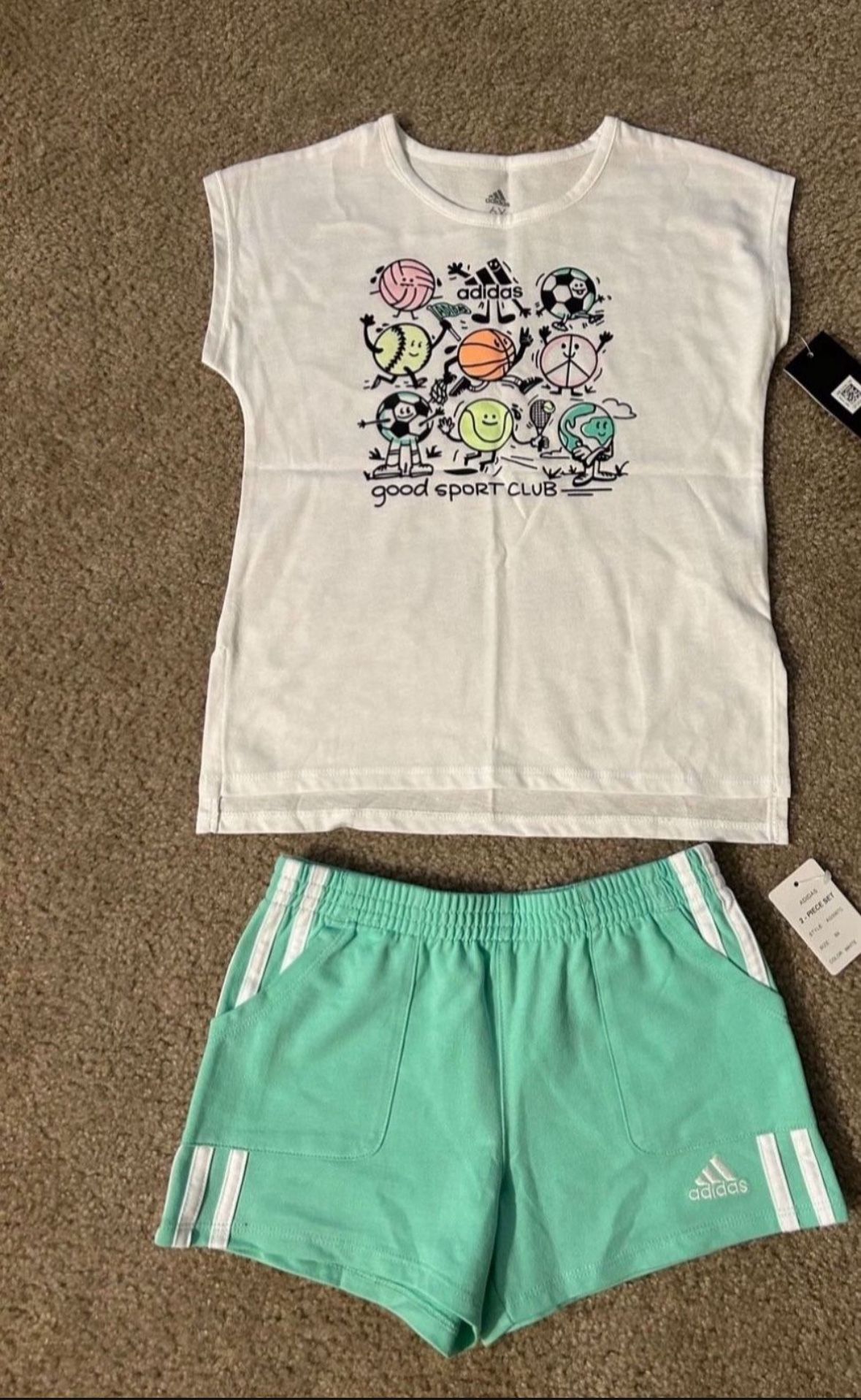 Tshirt and Short - Adidas for Girls, Size 6