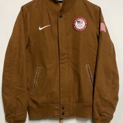 Nike air United States Olympic team Podium Bomber Jacket - 488446-212 Sz small brown