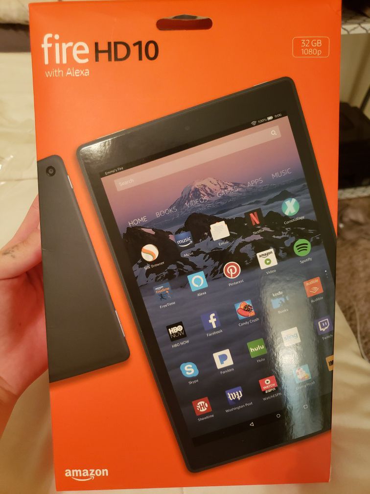 Fire HD10. Brand new. Kids dont use. Also have a case for it.