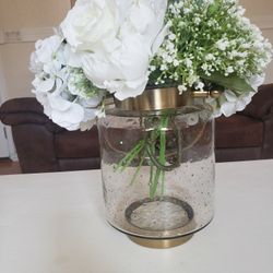 Glass And Metal Decorative Lantern. 
